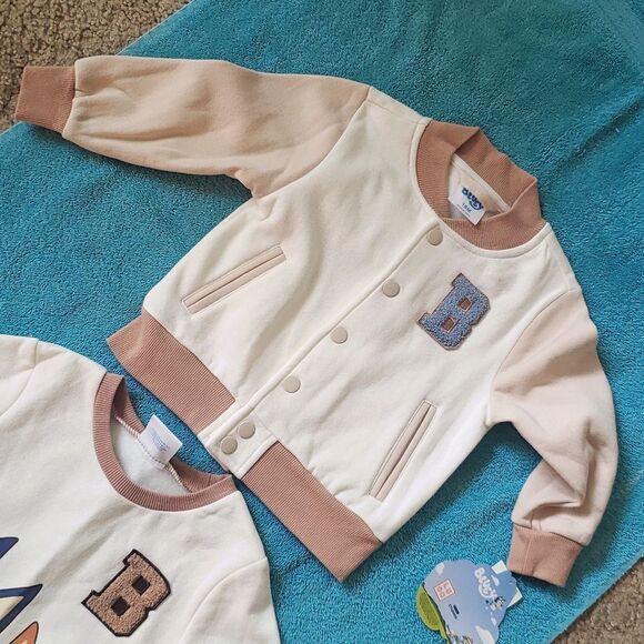 NWT Matching Set Bluey Fleece Lined Sweatshirt and Jacket Sz 18M - Picture 3 of 7